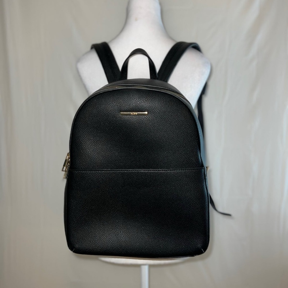 ALDO Black Leather Backpack